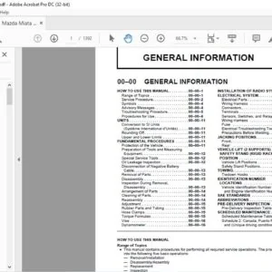 2020 MAZDA MIATA SERVICE MANUAL