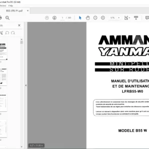 AMMANN YANMAR MINI-PELLES SUR ROUES B55 W MANUEL D’UTILISATION ET DE MAINTENANCE (FRENCH)