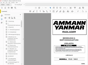 AMMANN YANMAR V3-5 V4-5 RADLADER BEDIENUNGS & WARTUNGSANLEITUNG - PDF DOWNLOAD (GERMAN)
