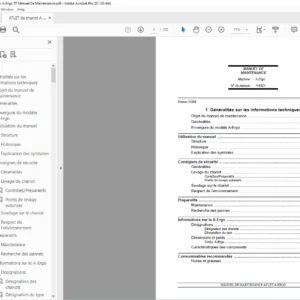 ATLET de chariot A-Ergo A-Ergo TF Manuel De Maintenance - PDF DOWNLOAD (French)