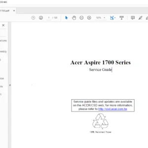 Acer Aspire 1700 Series LapTop Service Guide Manual - PDF DOWNLOAD