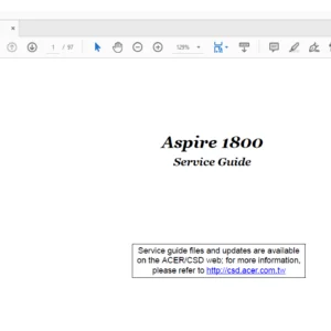 Acer Aspire 1800 Series Laptop  Service Guide Manual - PDF DOWNLOAD