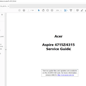 Acer Aspire 4715Z 4315 Laptop Service Guide  Manual - PDF DOWNLOAD