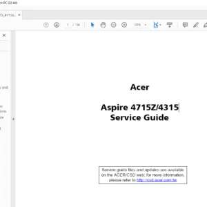 Acer Aspire 4715Z 4315 Series Laptop  Service Guide - PDF DOWNLOAD