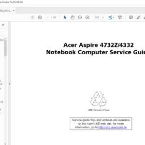 Acer Aspire 4732Z 4332 Notebook Computer LapTop Service Guide Manual -PDF DOWNLOAD