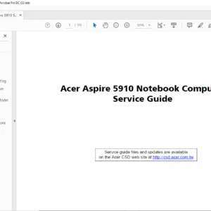 Acer Aspire 5910 Notebook Computer Series Laptop Service Guide Manual- PDF DOWNLOAD