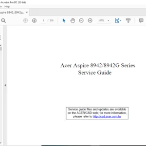Acer Aspire 8942 8942G Series Laptop Service Guide Manual - PDF DOWNLOAD