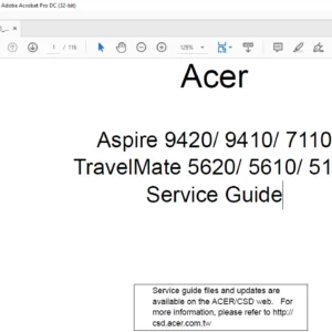 Acer Aspire 9420 9410 7110 TravelMate 5620  5610 5110 Laptop Service Guide Manual - PDF DOWNLOAD