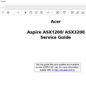 Acer Aspire ASX1200 ASX3200Laptop Service Guide Manual - PDF DOWNLOAD