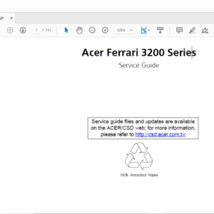 Acer Ferrari 3200 Series Laptop Service Guide Manual - PDF DOWNLOAD