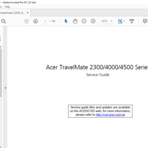 Acer TravelMate 2300 4000 4500 Series Laptop Service Guide Manual - PDF DOWNLOAD