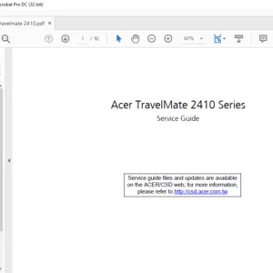 Acer TravelMate 2410 Series Laptop Service Guide Manual - PDF DOWNLOAD