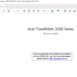 Acer TravelMate 3200 Series Laptop Service Guide Manual - PDF DOWNLOAD
