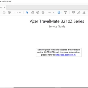 Acer TravelMate 3210Z Series Laptop Service Guide Manual - PDF DOWNLOAD