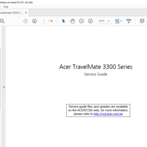 Acer TravelMate 3300 Series Laptop Service Guide Manual - PDF DOWNLOAD