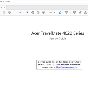 Acer TravelMate 4020 Series Laptop Service Guide Manual - PDF DOWNLOAD