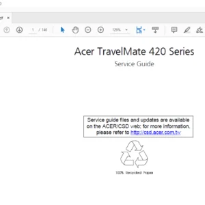 Acer TravelMate 420 Series Laptop  Service Guide Manual - PDF DOWNLOAD