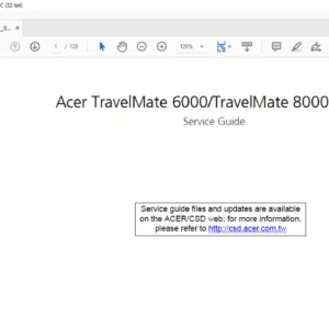 Acer TravelMate 6000 TravelMate 8000 Series Laptop Service Guide Manual - PDF DOWNLOAD