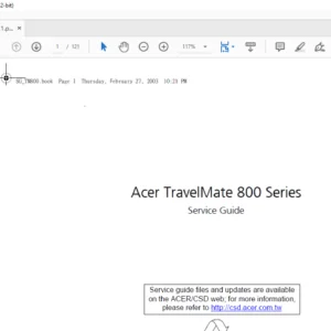 Acer TravelMate 800 Series Laptop Service Guide Manual - PDF DOWNLOAD