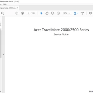 Acer TravelMate2000 2500Series Laptop Service Guide Manual - PDF DOWNLOAD
