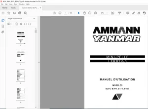Ammann Yanmar B25V B30V B37V B50V Mini-Pelle Manuel d'Utilisation - PDF DOWNLOAD (French)