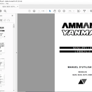 Ammann Yanmar B25V B30V B37V B50V Mini-Pelle Manuel d'Utilisation - PDF DOWNLOAD (French)