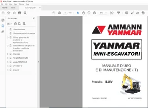 Ammann Yanmar B25V Mini-Escavatori Manuale d'uso e di Manutenzione - PDF DOWNLOAD