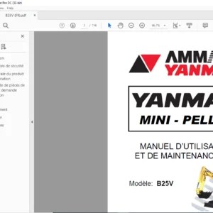 Ammann Yanmar B25V Mini-Pelles Manuel d'utilisation et de Maintenance - PDF DOWNLOAD (French)