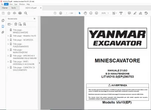 Ammann Yanmar ViO10 MINIESCAVATORE MANUALE D’USO E DI MANUTENZIONE - PDF DOWNLOAD