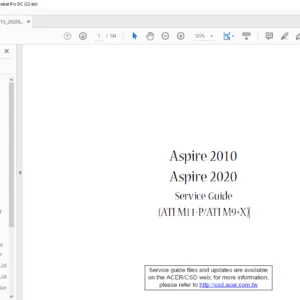 Aspire 2010 Aspire 2020 (ATI M11-PATI M9+X)  LapTop Service Guide Manual -PDF DOWNLOAD