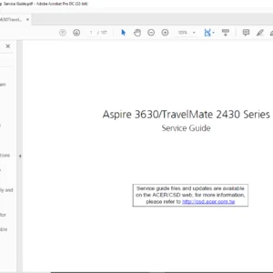 Aspire 3630 Travel Mate 2430 Series laptop  Service Guide Manual - PDF DOWNLOAD