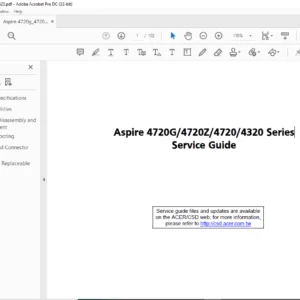 Aspire 4720G 4720Z 4720 4320 Series LapTop Service Guide Manual -PDF DOWNLOAD