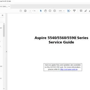 Aspire 5540 5560 5590 Series Laptop Service Guide Manual -PDF DOWNLOAD