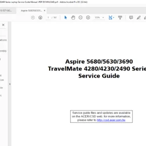 Aspire 5680 5630 3690 TravelMate 4280 4230 2490 Series Laptop Service Guide - PDF DOWNLOAD