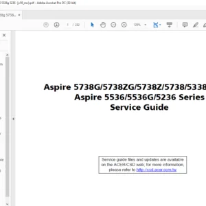 Aspire 5738G 5738ZG 5738Z 5738 5338 Series Aspire 5536 5536G 5236 Series Laptop Service Guide - PDF DOWNLOAD