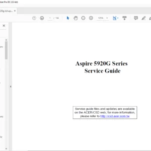 Aspire 5920G Series Laptop Service Guide Manual- PDF DOWNLOAD