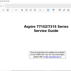 Aspire 7715Z 7315 Series Laptop Service Guide Manual - PDF DOWNLOAD