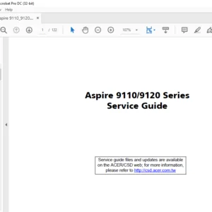 Aspire 9110  9120 Series Laptop Service Guide Manual  - PDF DOWNLOAD