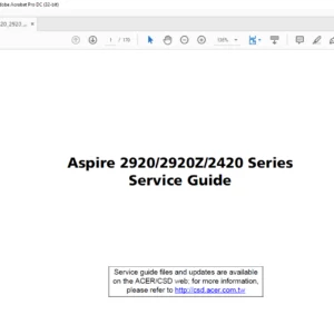 Aspire 2920-2920Z-2420 Series laptop Service Guide - PDF DOWNLOAD