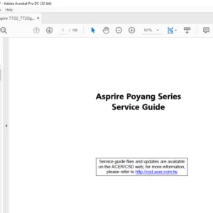 Aspire Poyang Series Laptop Service Guide Manual - PDF DOWNLOAD