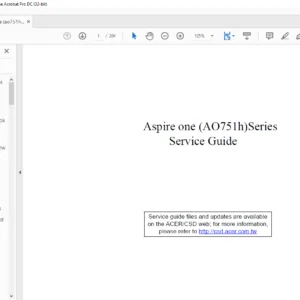 Aspire one(AO751h) Series Laptop Service Guide Manual - PDF DOWNLOAD