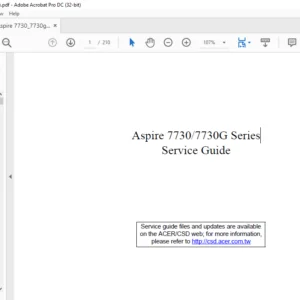 Aspire7730 7730G Series Laptop Service Guide Manual - PDF DOWNLOAD