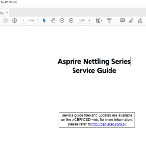 Asprire Nettling Series Laptop  Service Guide Manual - PDF DOWNLOAD