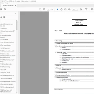 Atlet Truck OP Serien OPM OPH OPC och OPS Service Manual - PDF DOWNLOAD (SWEDISH)