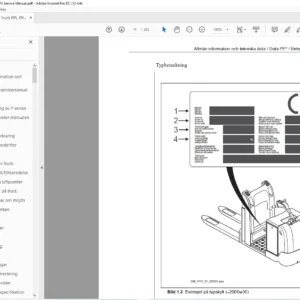 Atlet Truck PPL PPD PPF PPC och PPS Service Manual - PDF DOWNLOAD (SWEDISH)