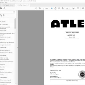 Atlet Type de chariot PS 125 PSH 160 PSH 200 Manual De Maintenance - PDF DOWNLOAD