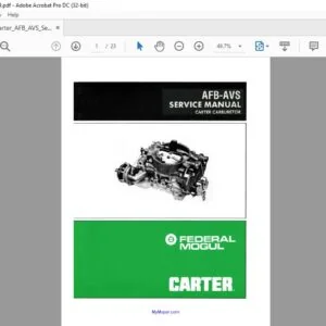 CARTER CARBURETOR AFB AVS SERVICE MANUAL