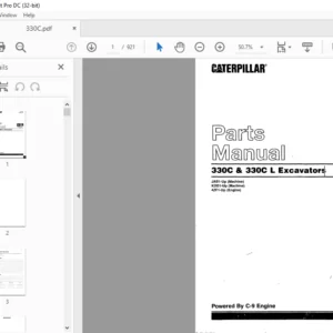 CATERPILLAR 330C & 330C L Excavators Parts Manual - PDF DOWNLOAD
