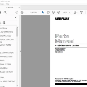 CATERPILLAR 416D Backhoe Loader Parts Manual - PDF DOWNLOAD