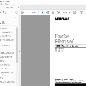 CATERPILLAR 428D Backhoe Loader Parts Manual - PDF DOWNLOAD